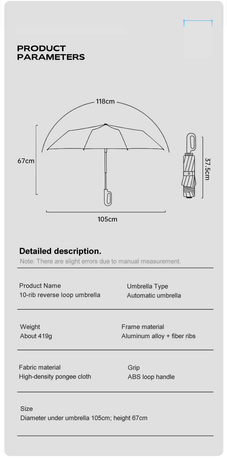 Buckle handle automatic umbrella